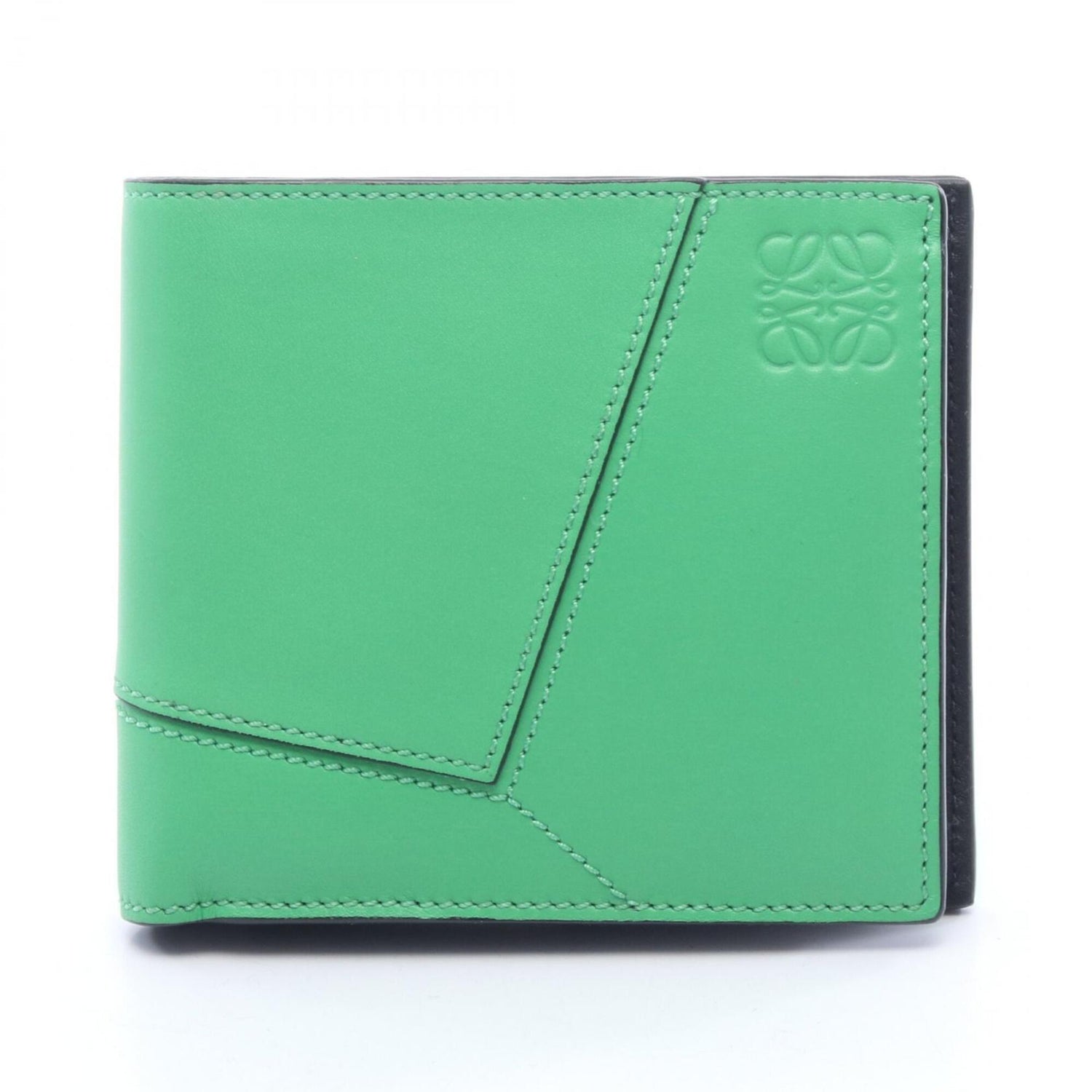 Loewe Puzzle Bifold Coin Wallet, Leather, Women's, Green, C510501X14