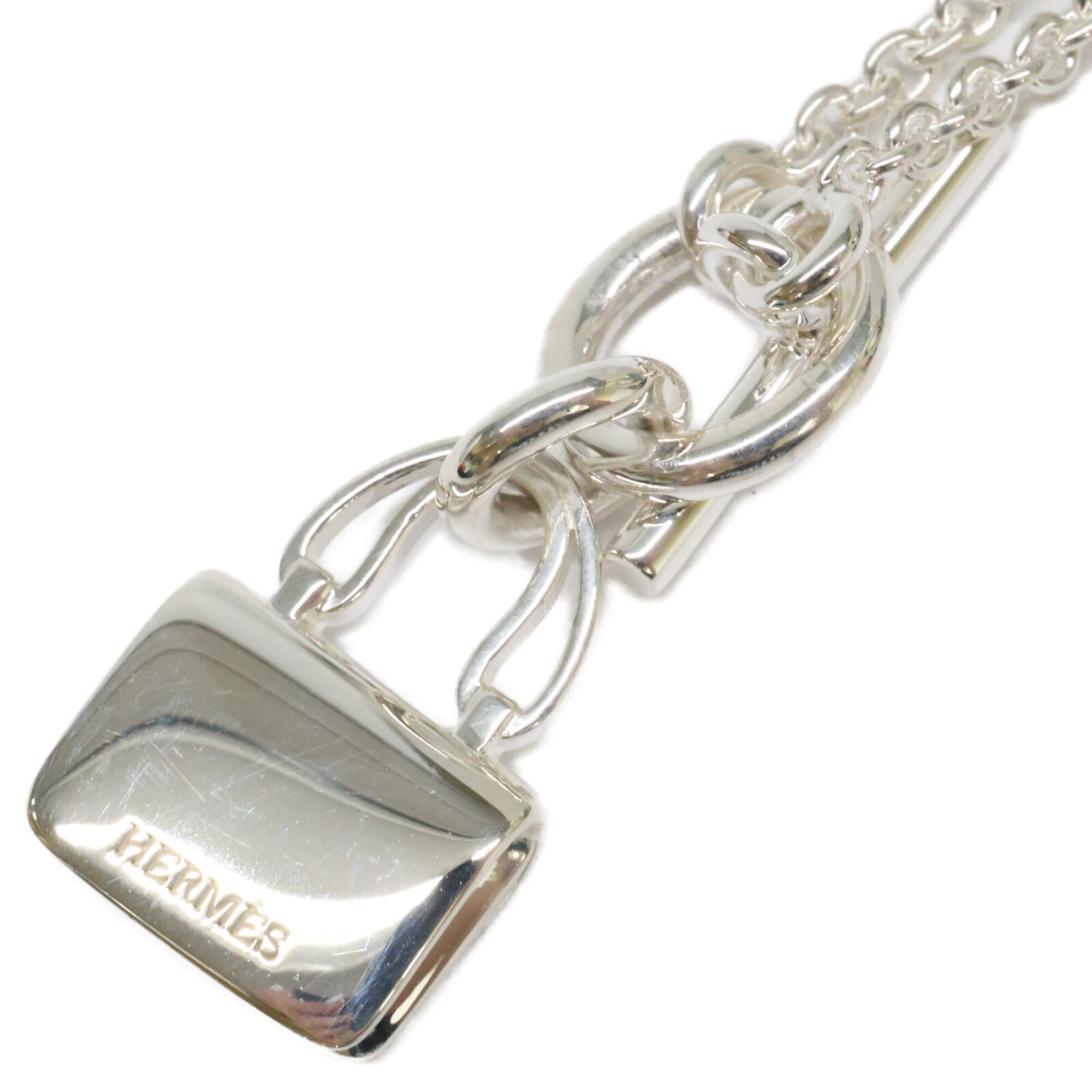 HERMES (Hermes) Newly polished, 2023 model, Ag925 Amulette Constance necklace, silver, women's — Like New