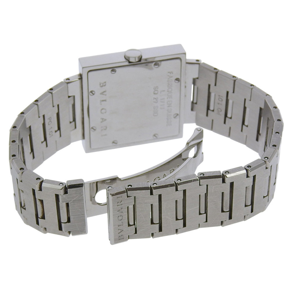 BVLGARI Quadrado Watch SQ29SSD Stainless Steel Quartz Analog Display Black Dial Unisex — Good