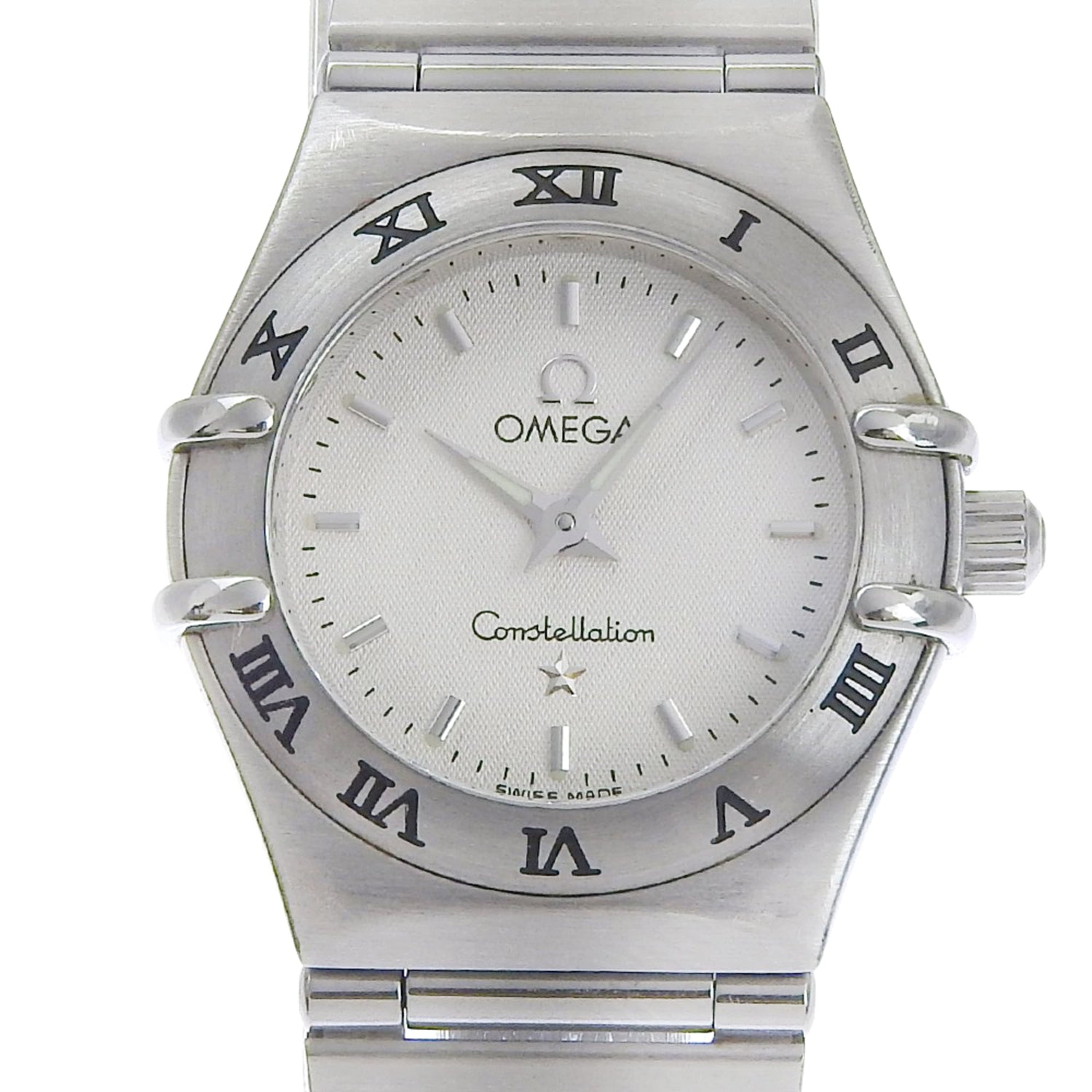 Omega Constellation Mini Watch 1562.30 Stainless Steel 1998 Quartz Analog White Dial Women's