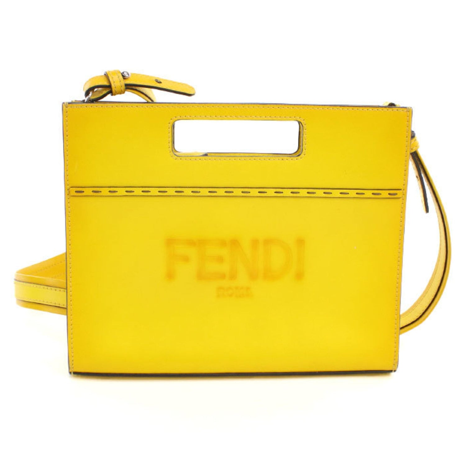 FENDI handbag 7VA547 2-way shopper small women's yellow