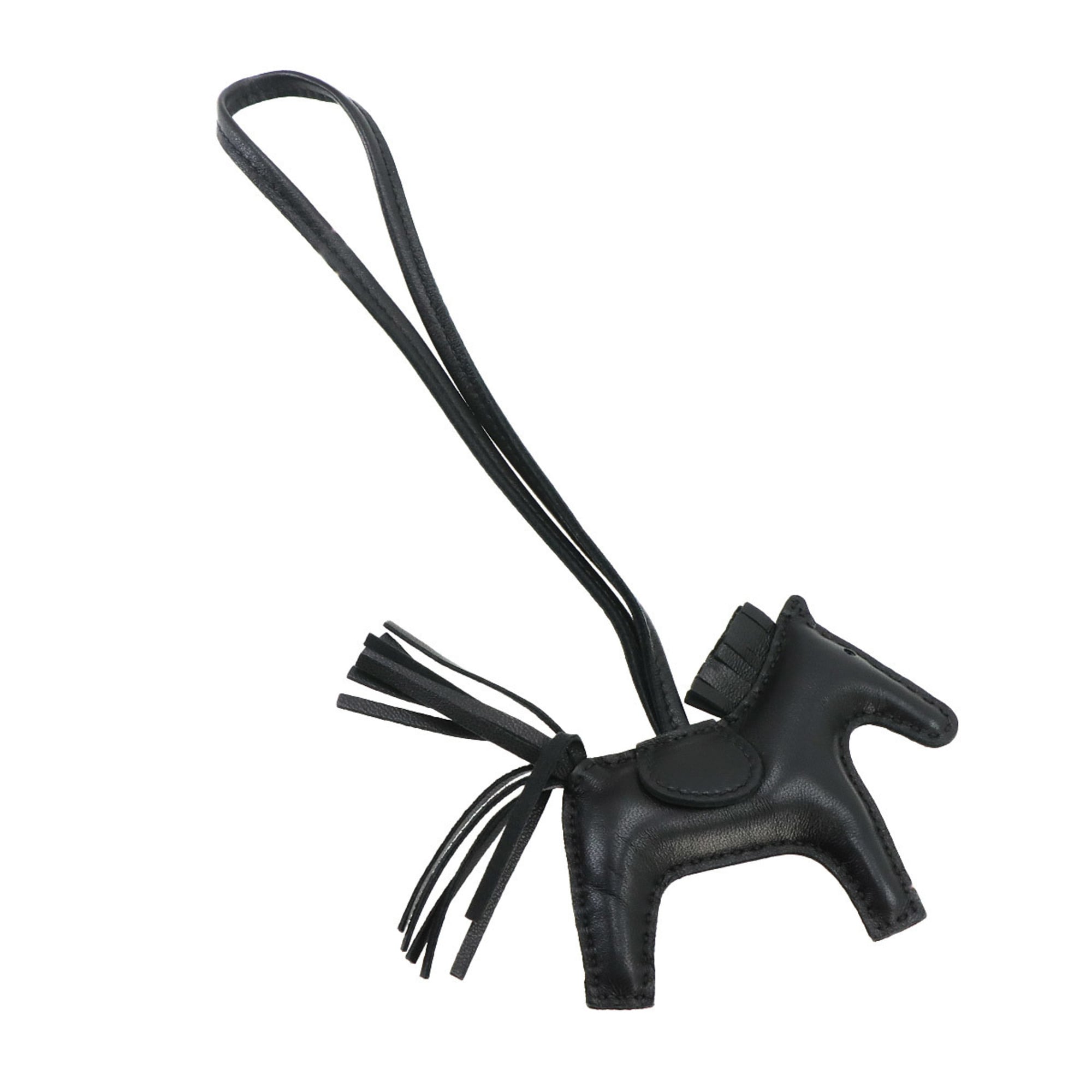 Hermes HERMES So Black Rodeo PM Accessory Bag Charm Agneau Milo Z Stamp — New - Store Return