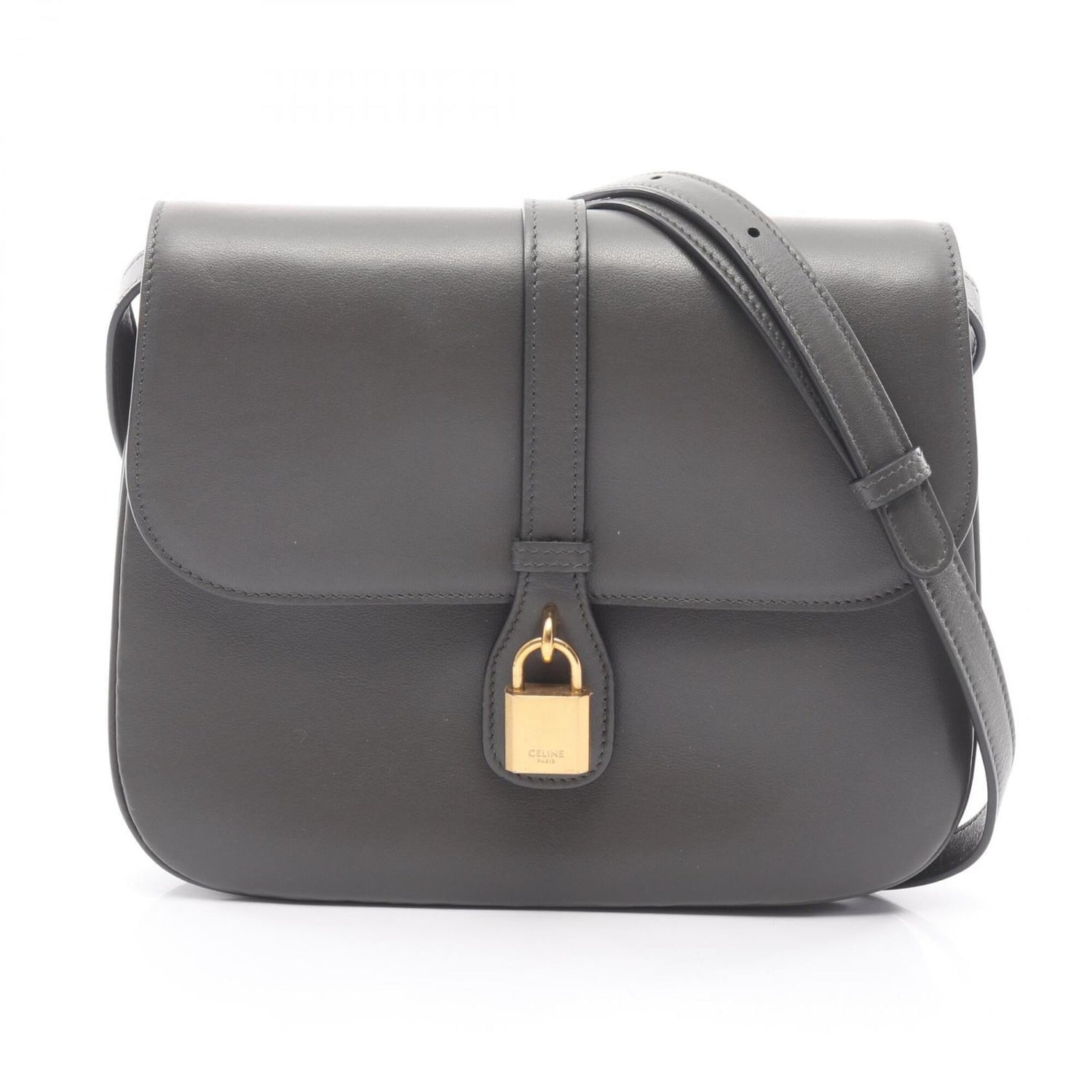 Celine Medium Tabou Shoulder Bag/Handbag, Leather, Women's, Gray, 196583DK1