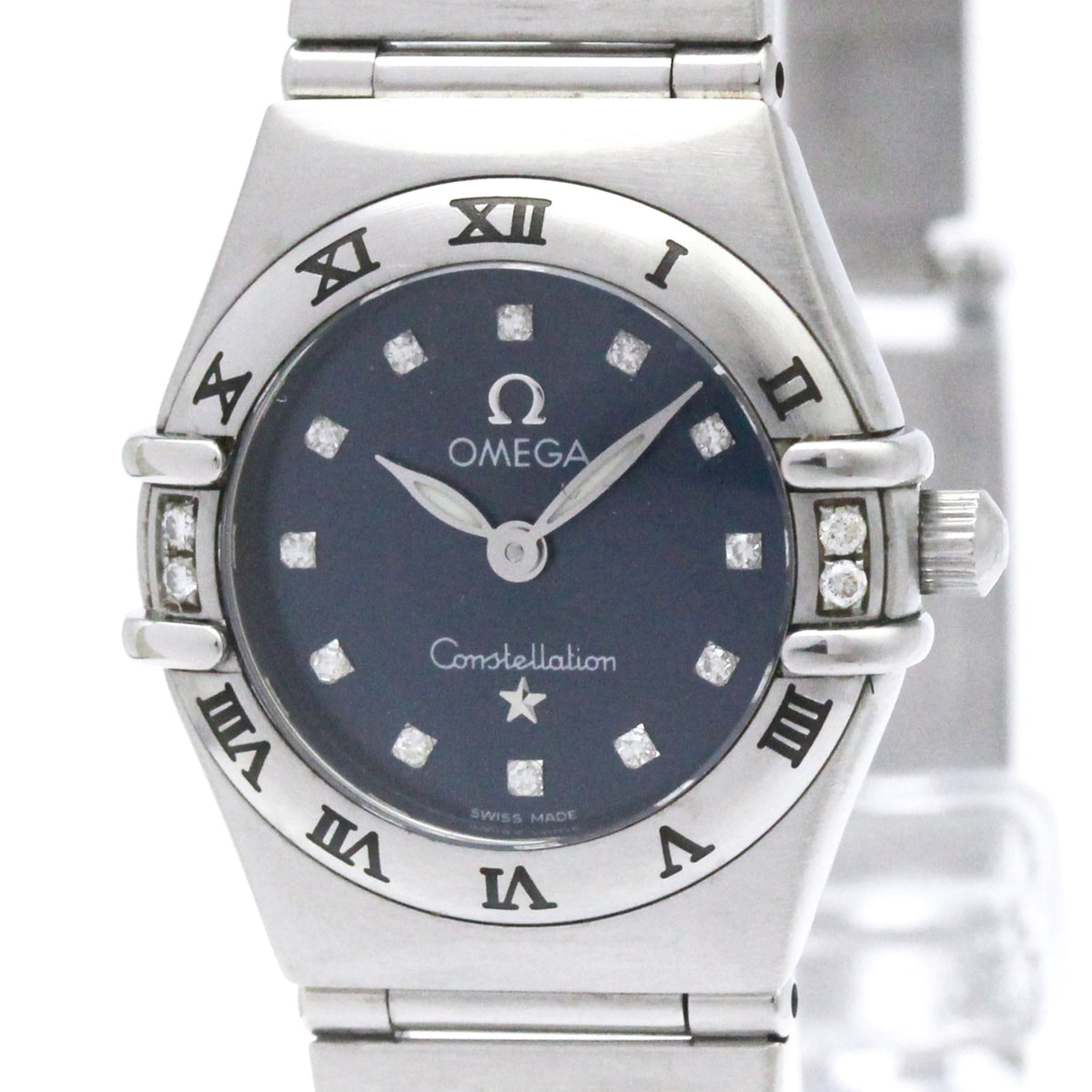 OMEGA Constellation Diamond Steel Quartz Ladies Watch 1567.89 Polished — Very Good