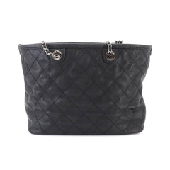 Chanel Matelasse Chain Tote Handbag, Caviar Leather, Black, A92754, Silver Hardware — Like New
