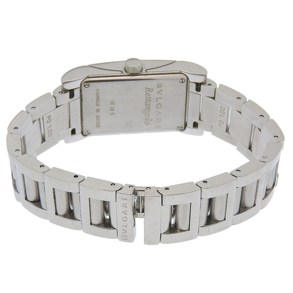 Bulgari BVLGARI Rettangolo RT39S Square White Dial Stainless Steel Quartz Battery Operated Women's Watch Approx. 38mm (height) x 21mm (width) — Good