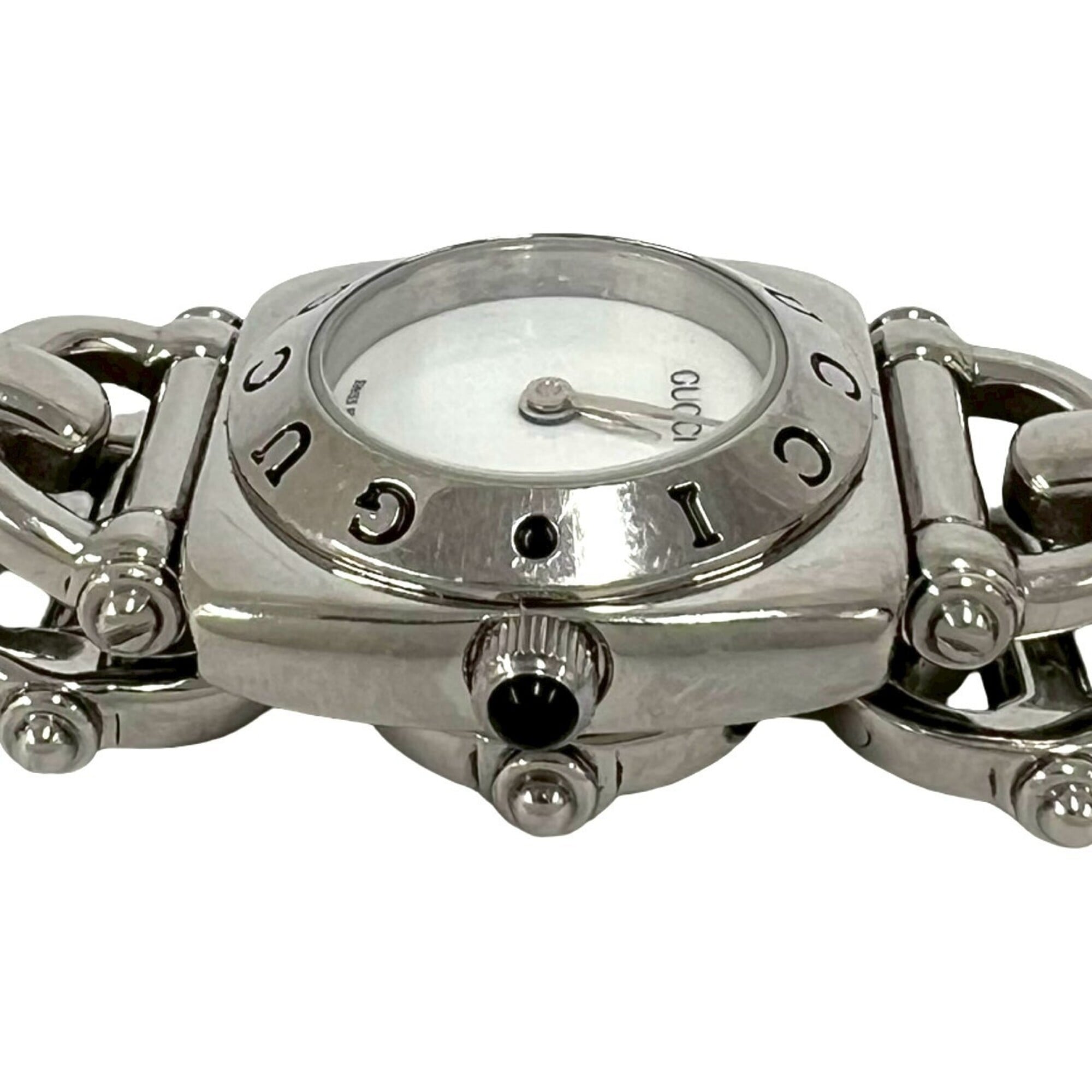 GUCCI Horsebit Chain Stainless Steel Quartz Wristwatch, Silver, 37972 — Good