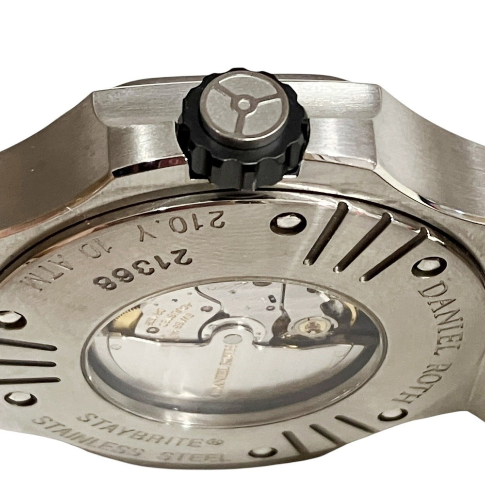 Bulgari Daniel Roth Chronosprint Watch, Total Weight 147.3g, Stainless Steel, Genuine Leather Strap, Quartz Movement, Black Dial, BRE56BSLDCHS — Very Good