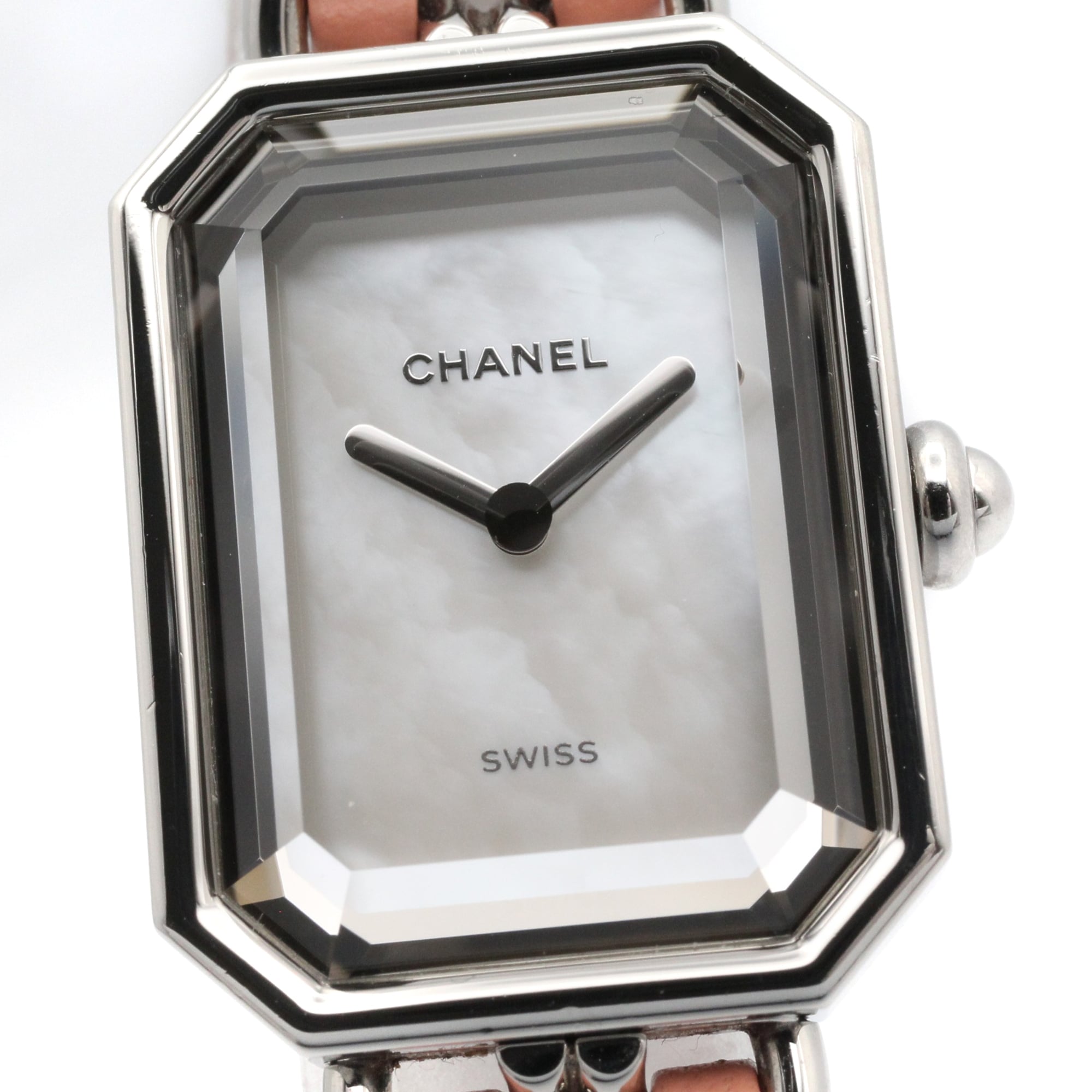 Chanel Première Rock Limited Edition (1200 pieces worldwide) Watch, Stainless Steel, Leather Strap, Women's, White with Shell, H6359 — Very Good