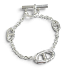 HERMES Chaine d'Ancre Farandole Bracelet, LG AG925 Silver, Made in France, 2024 Model, Weight: 25.7g, Women's — Like New