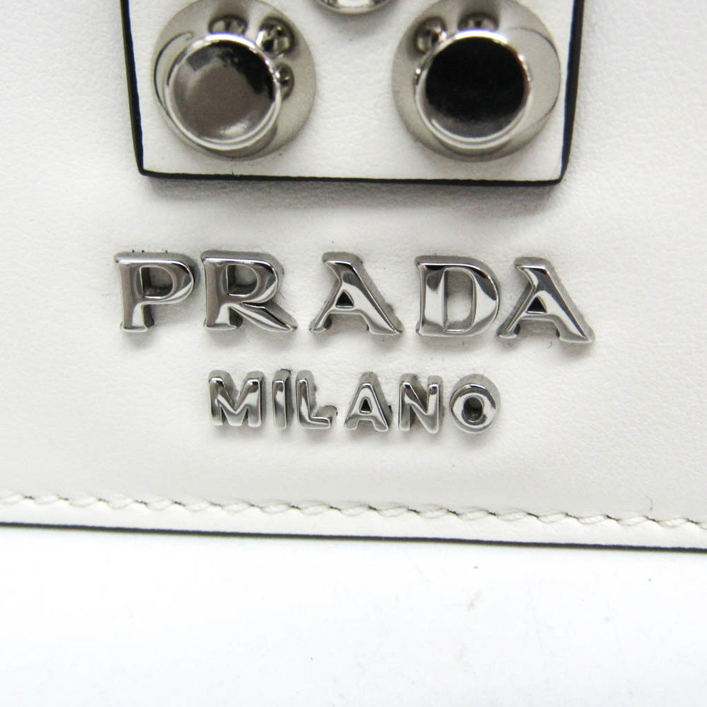 Prada Electra Studs 1BD120 Women's Leather Handbag,Shoulder Bag White — Like New