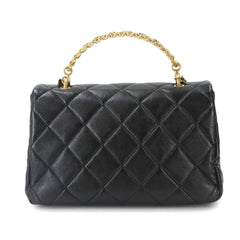 Chanel Matelasse 2-way Handbag/Shoulder Bag, Leather, Black, Gold Hardware — Like New