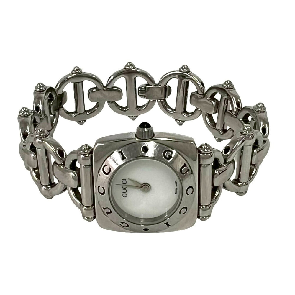 GUCCI Horsebit Chain Stainless Steel Quartz Wristwatch, Silver, 37972 — Good