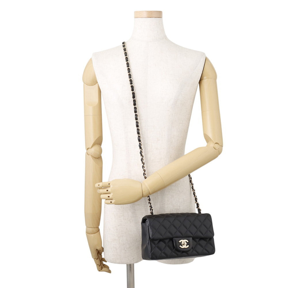 Chanel Chain Shoulder Bag Matelassé Coco Mark Lambskin A69900 CHANEL Black Handbag Women's — Like New