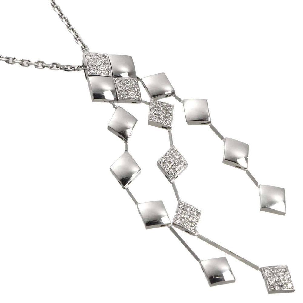 Chanel Matelassé Diamond Necklace, 40cm, 18K White Gold (750) — Like New