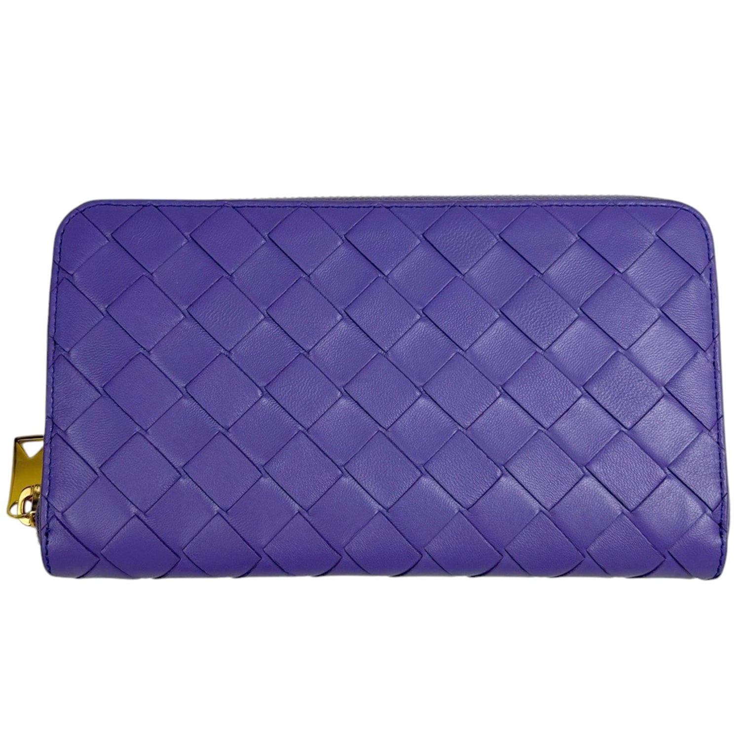 Bottega Veneta Intrecciato Leather Long Wallet, Purple, Women's