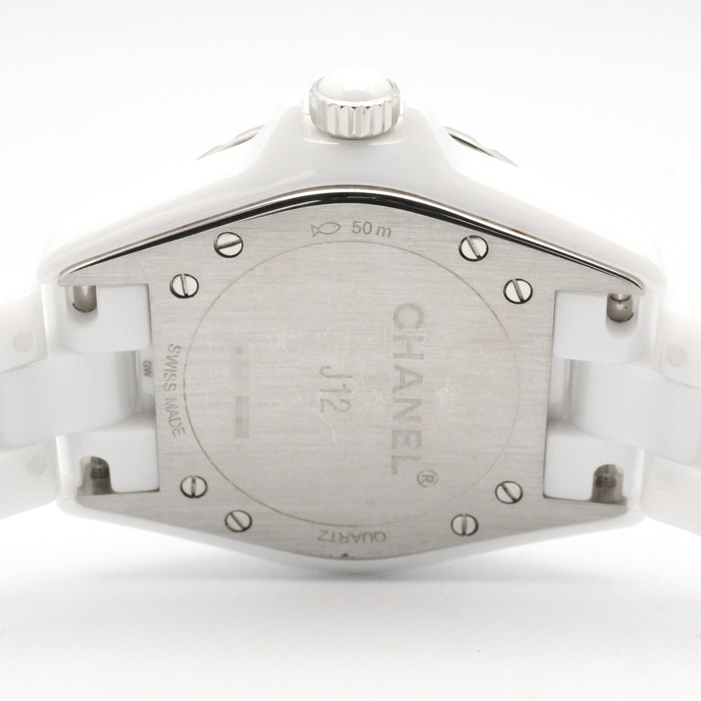 Chanel J12 Diamond Bezel 8-Diamond Watch, Ceramic, Diamond, Ladies, White, H3110 — Very Good
