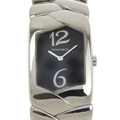 Tiffany & Co. Women's Tisolo Watch Z6301.10, Stainless Steel Quartz Analog Display, Black Dial — Very Good