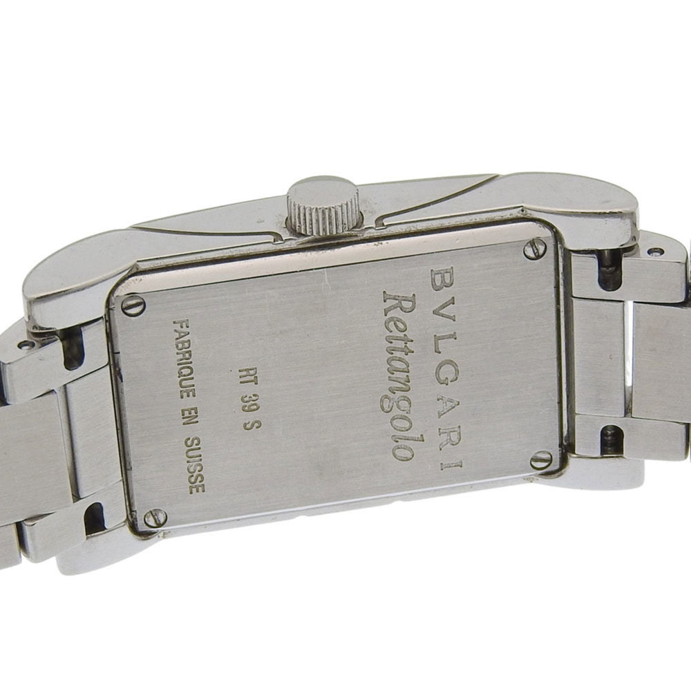 Bulgari BVLGARI Rettangolo RT39S Square White Dial Stainless Steel Quartz Battery Operated Women's Watch Approx. 38mm (height) x 21mm (width) — Good