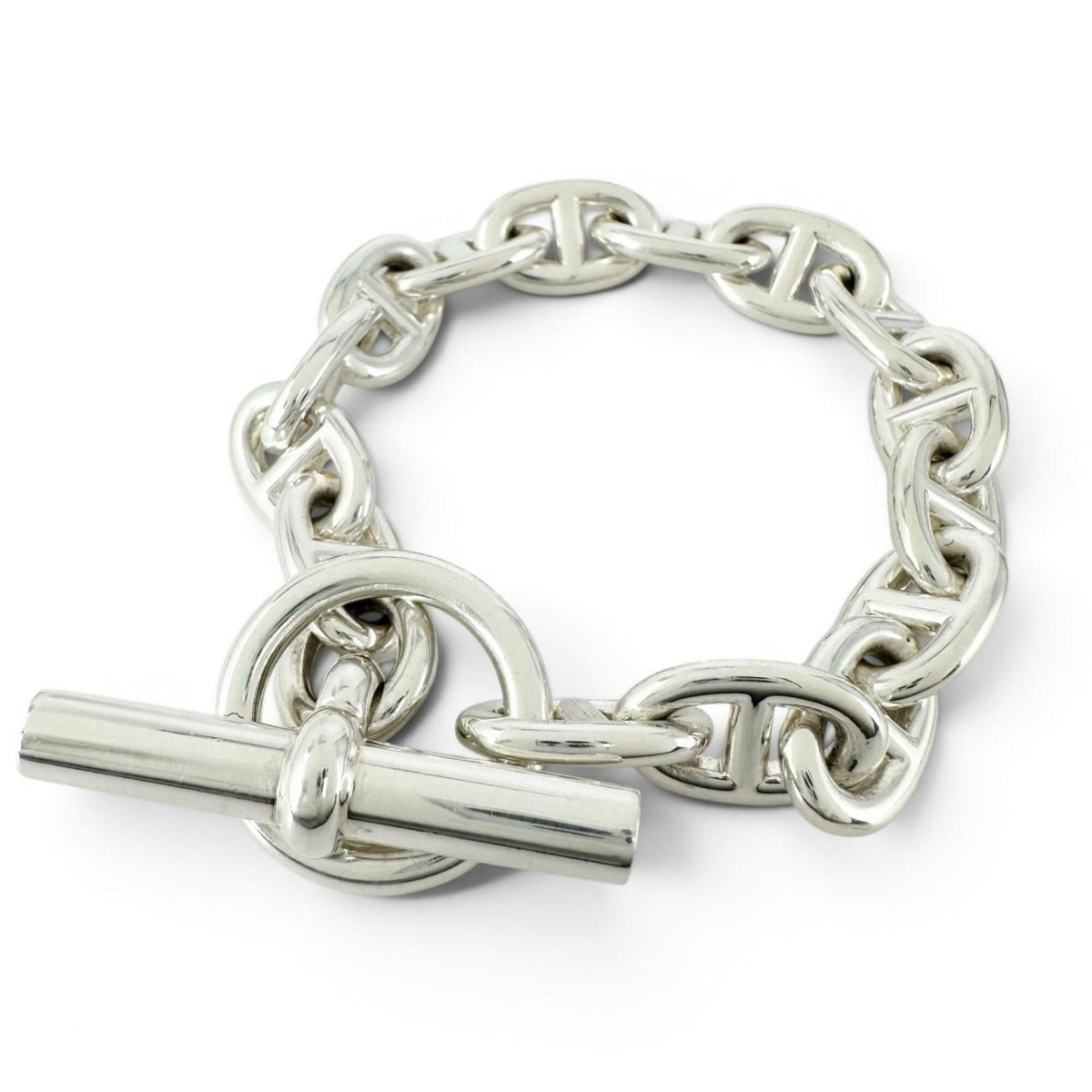 HERMES Chaine d'Ancre PM bracelet, AG925, 15 links, silver, made in France, 2025 model, weight 32.7g, women's — Like New