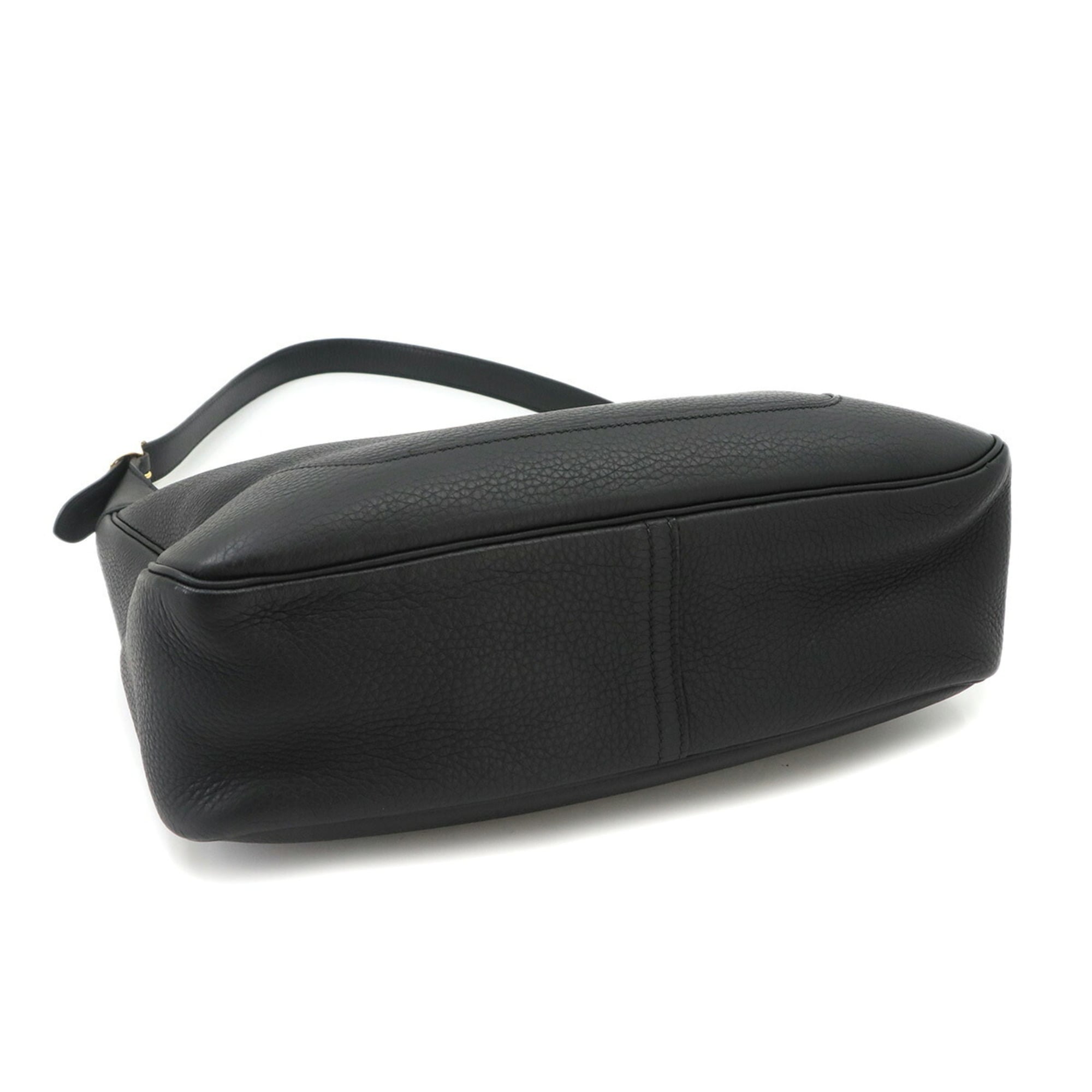 Hermes Trim 31 Shoulder Handbag, Taurillon Clemence Leather, Black, □F Stamp, Gold Hardware — Like New