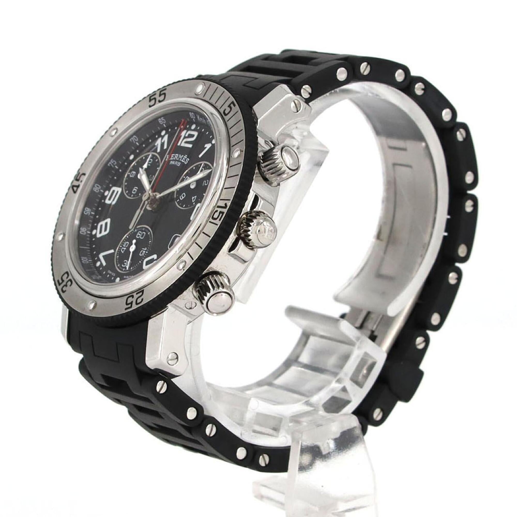 Hermes Clipper Diver Chronograph CL2.915 Stainless Steel x Rubber Quartz Watch — Good