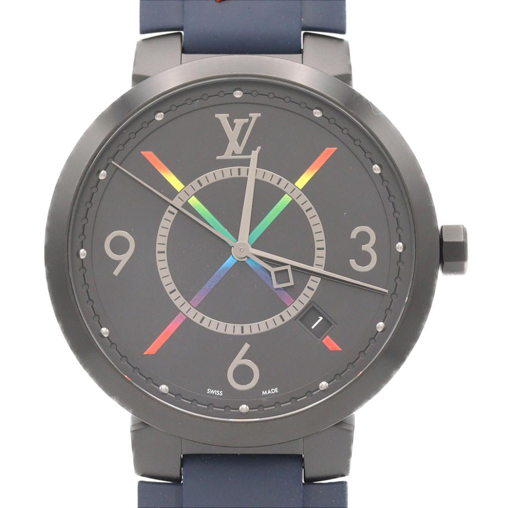 Louis Vuitton Tambour Slim Rainbow QA113Z SS Quartz Watch — Good