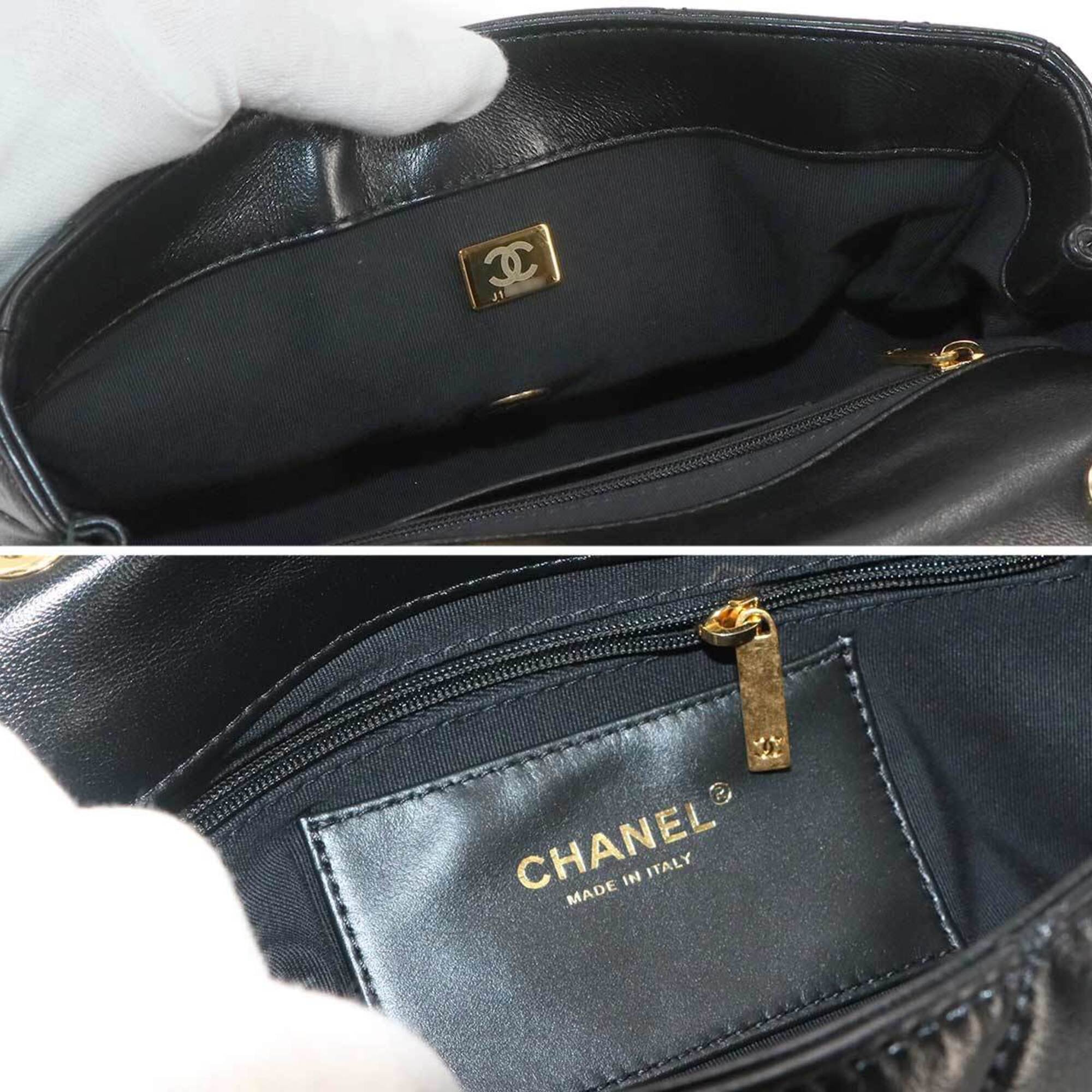 Chanel Matelasse 2-way Handbag/Shoulder Bag, Leather, Black, Gold Hardware — Like New