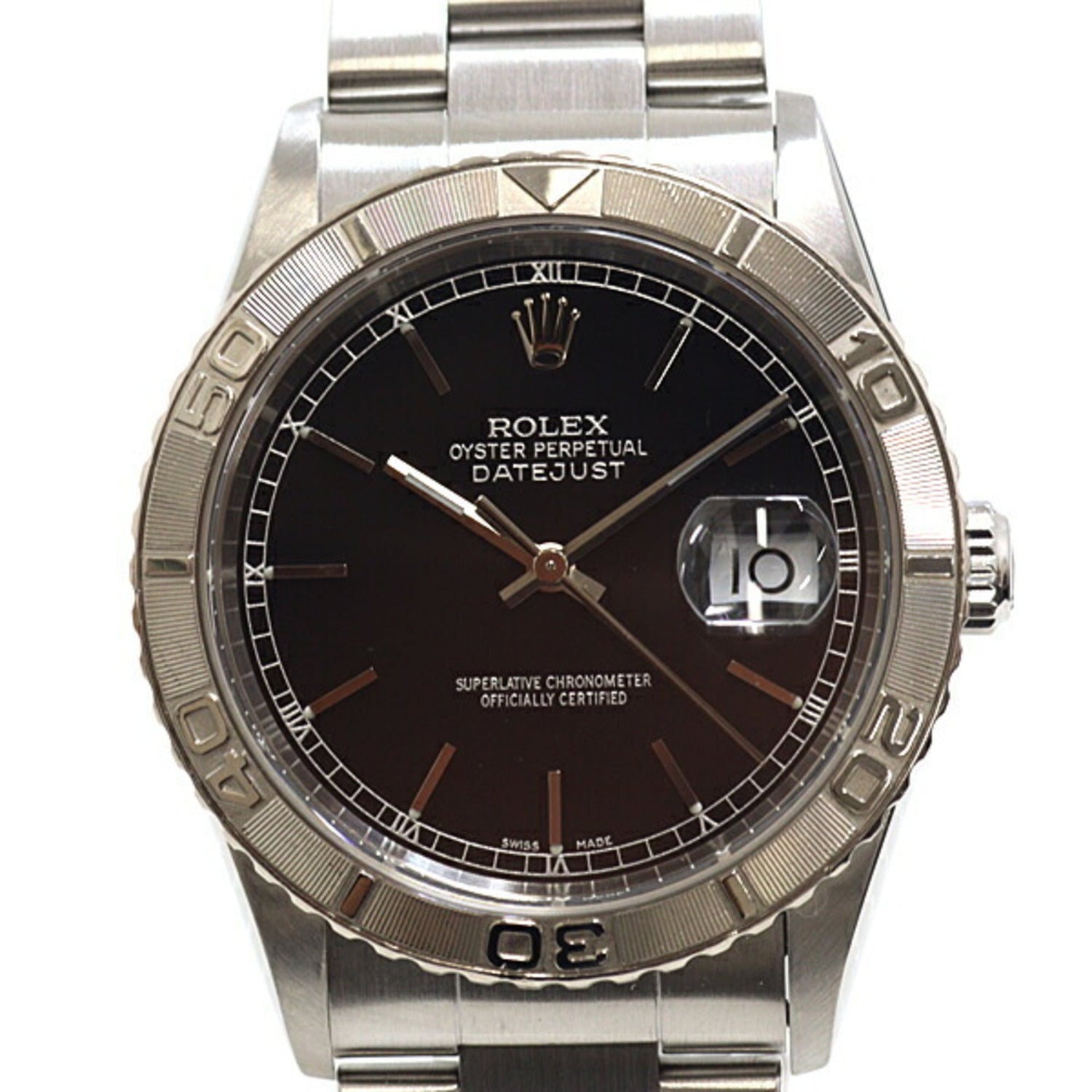 Rolex Datejust Thunderbird 16264 K-serial (2001 model), black dial, automatic winding.