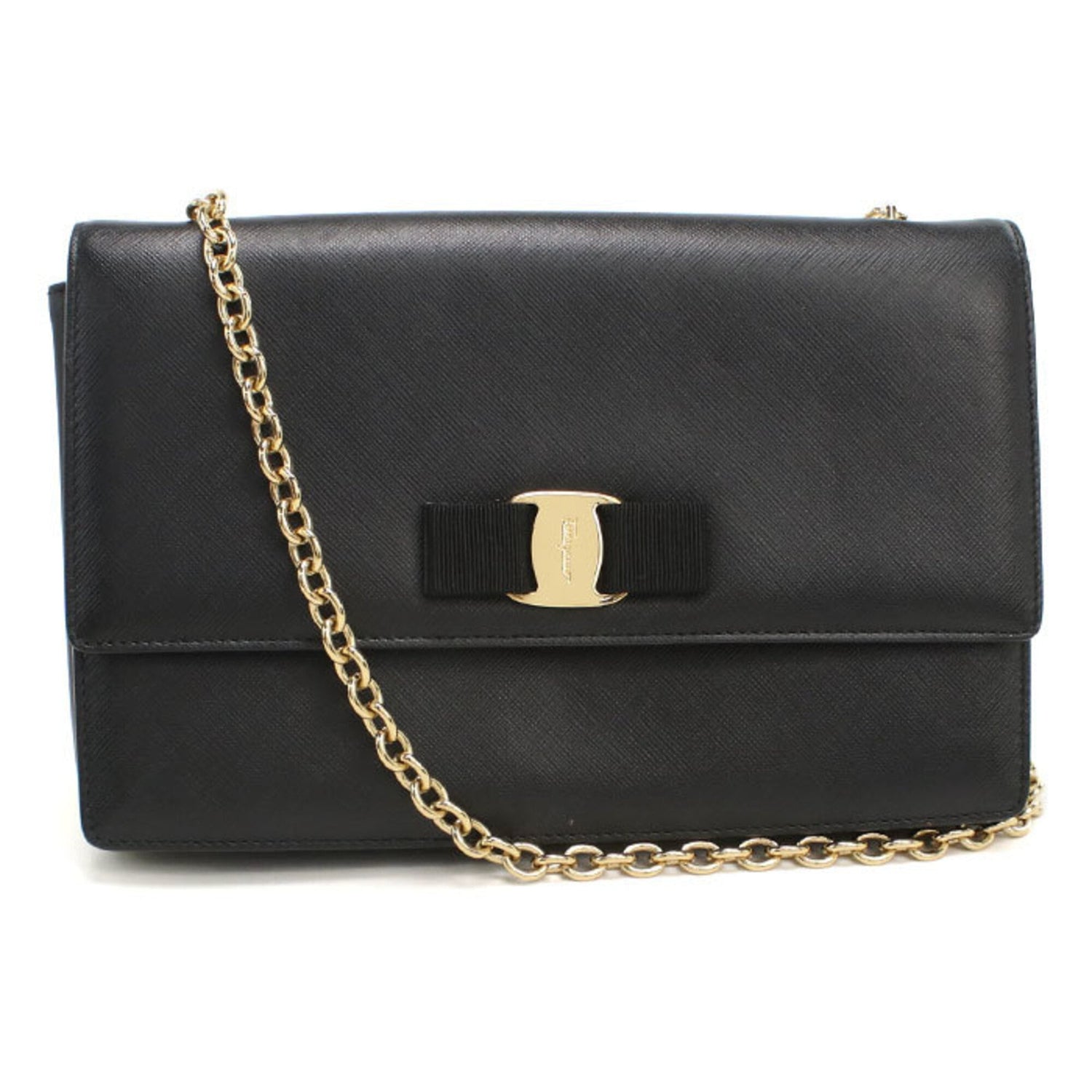 Salvatore Ferragamo FERRAGAMO Ferragamo Shoulder Bag 21 E480 Chain Women's Black