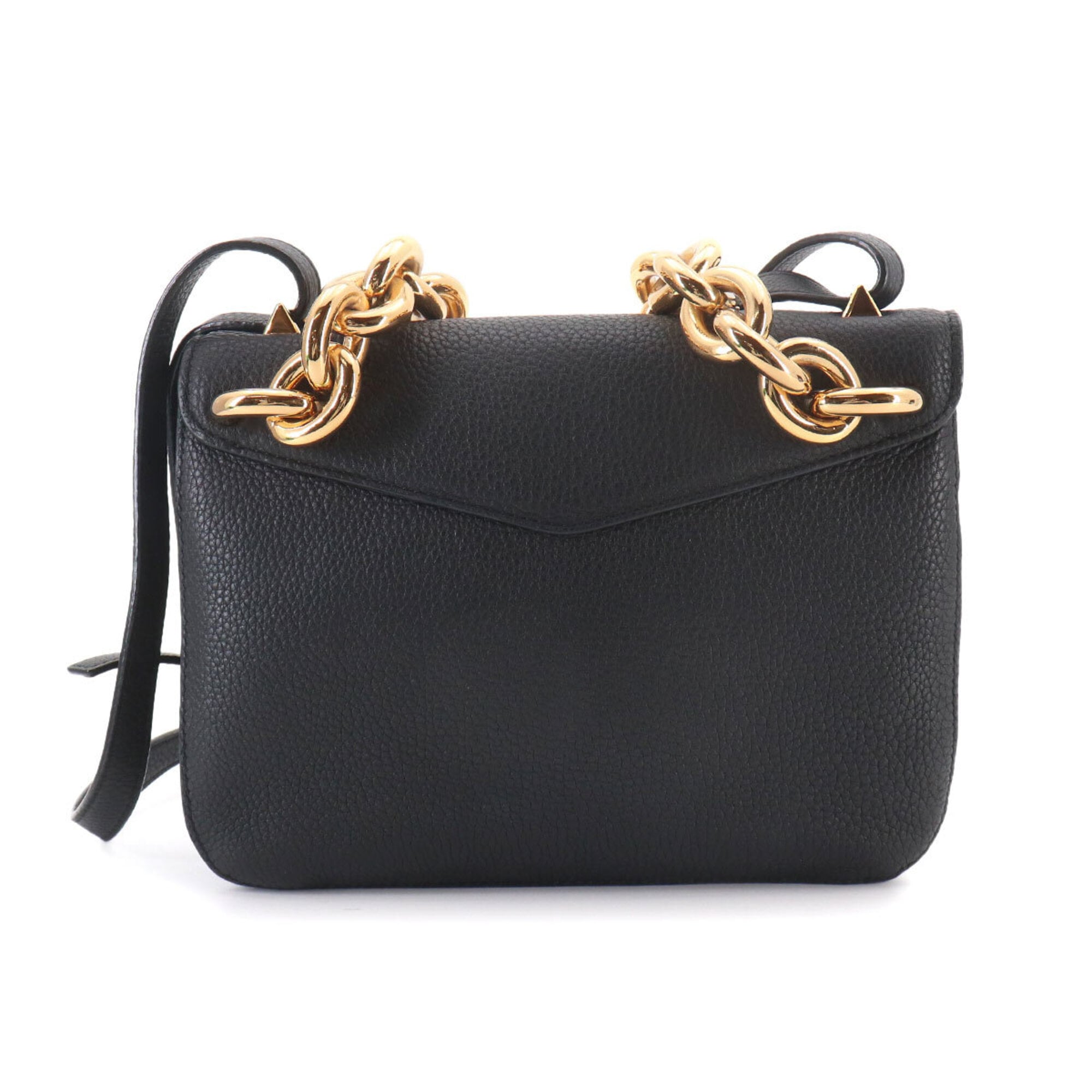 Bottega Veneta Mount 2-way Chain Hand/Shoulder Handbag, Leather, Black, 667399, Gold Hardware — Like New