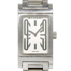 Bulgari BVLGARI Rettangolo RT39S Square White Dial Stainless Steel Quartz Battery Operated Women's Watch Approx. 38mm (height) x 21mm (width) — Good