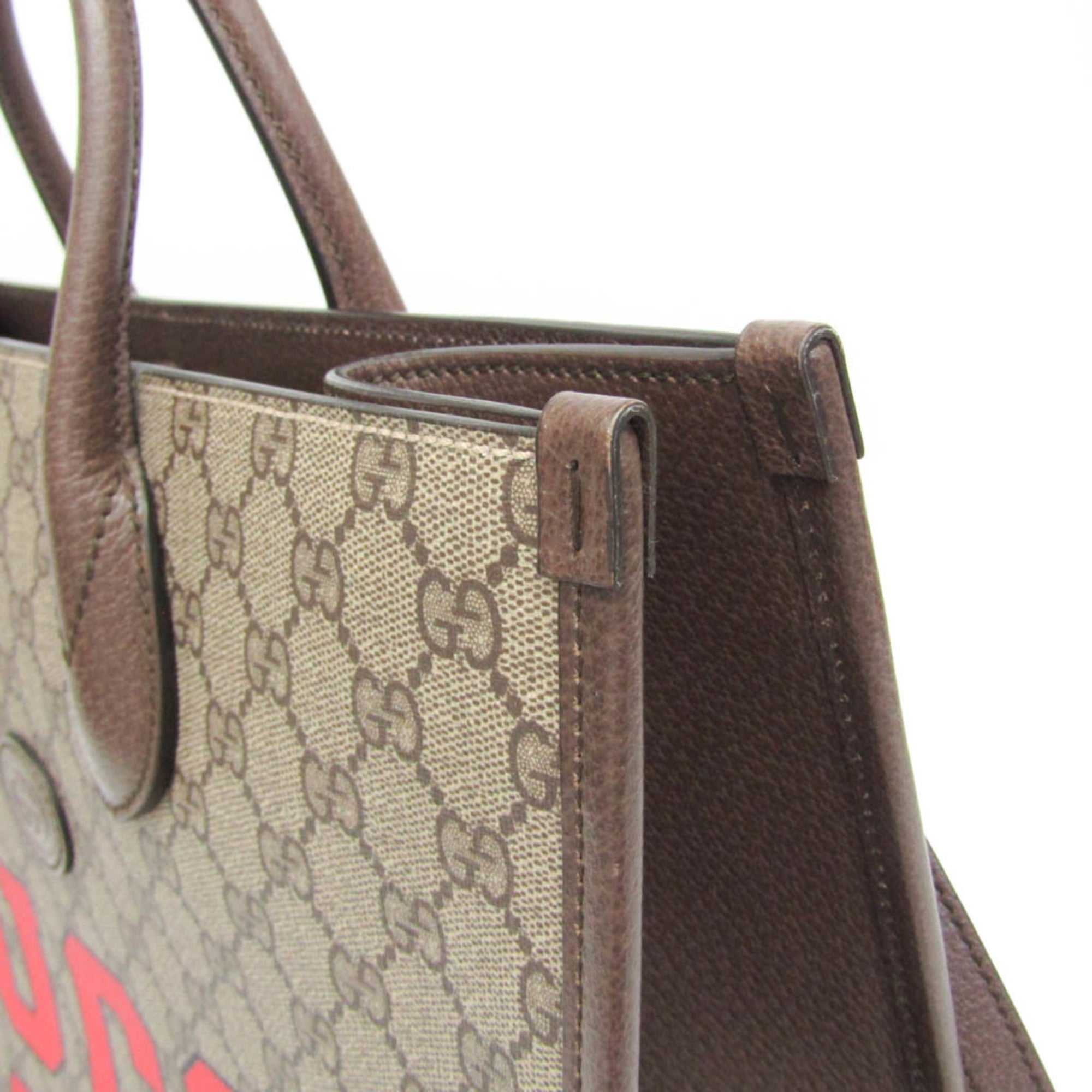 Gucci Gucci Interlocking Gucci Tiger Medium Tote 687827 Men,Women GG Supreme,Leather Shoulder Bag,Tote Bag Beige,Brown — Like New