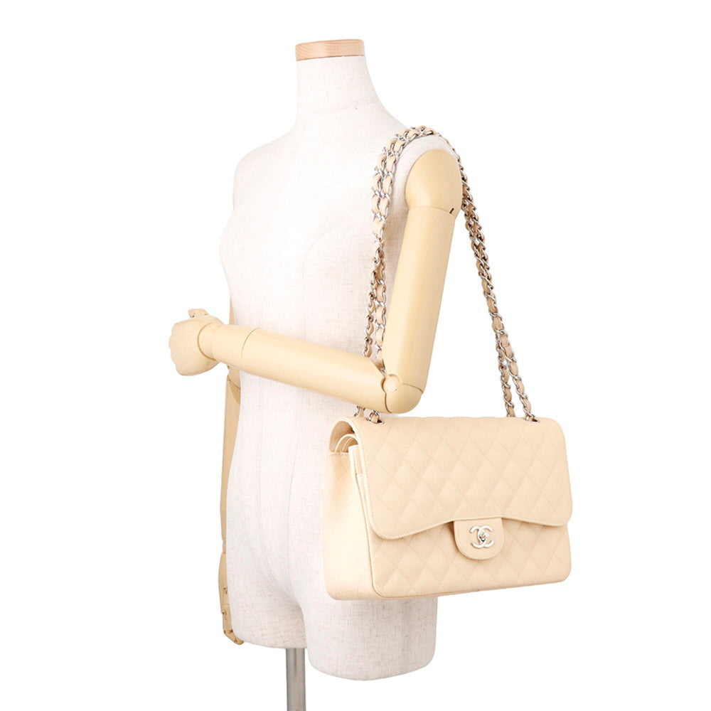 Chanel Chain Shoulder Bag Matelassé 30 Coco Mark Caviar Skin A58600 CHANEL Large Handbag Women's — Like New