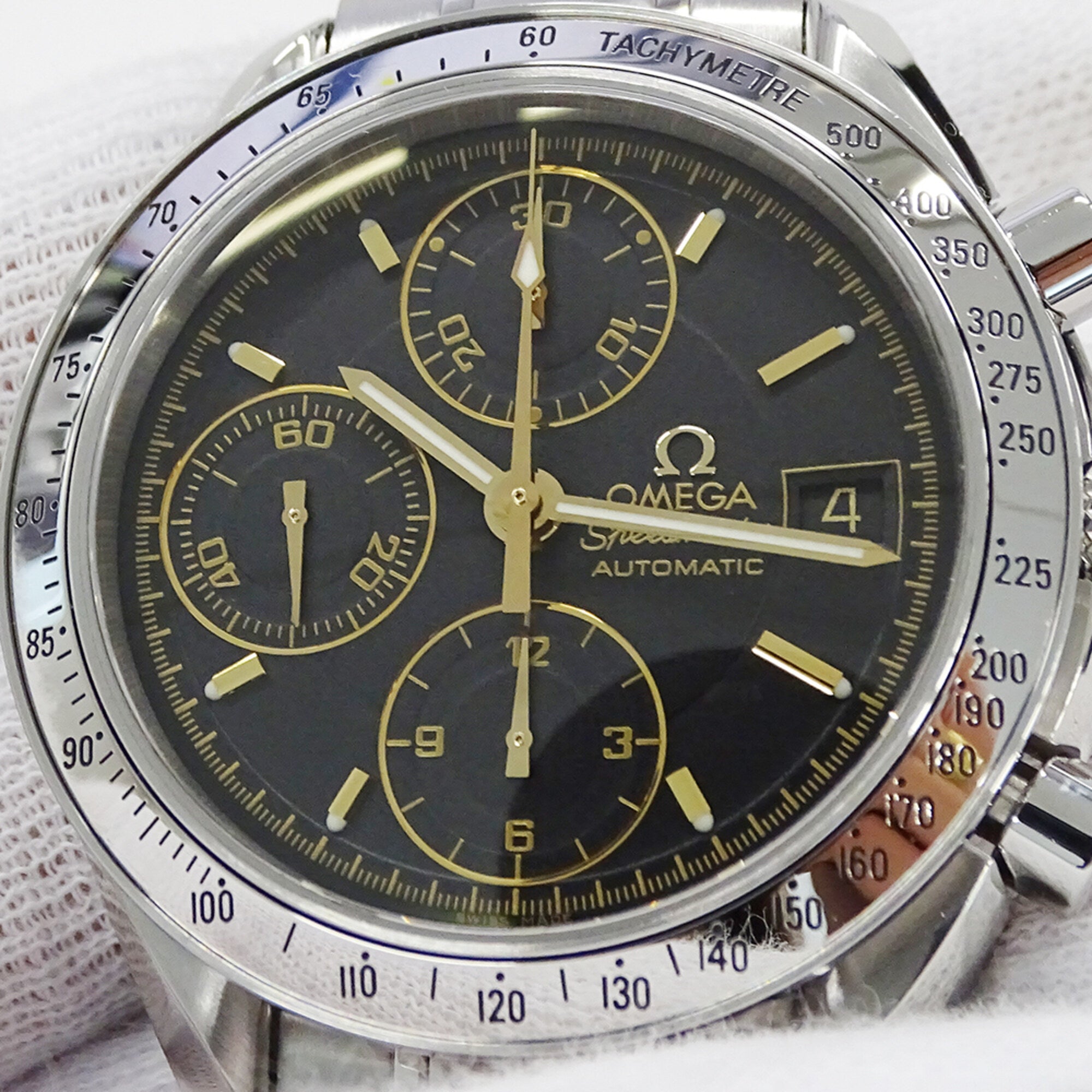 Omega Speedmaster Date 3513.54 Men's Watch, Brand Name, Chronograph, Automatic, Stainless Steel (SS), Silver, Black — Good