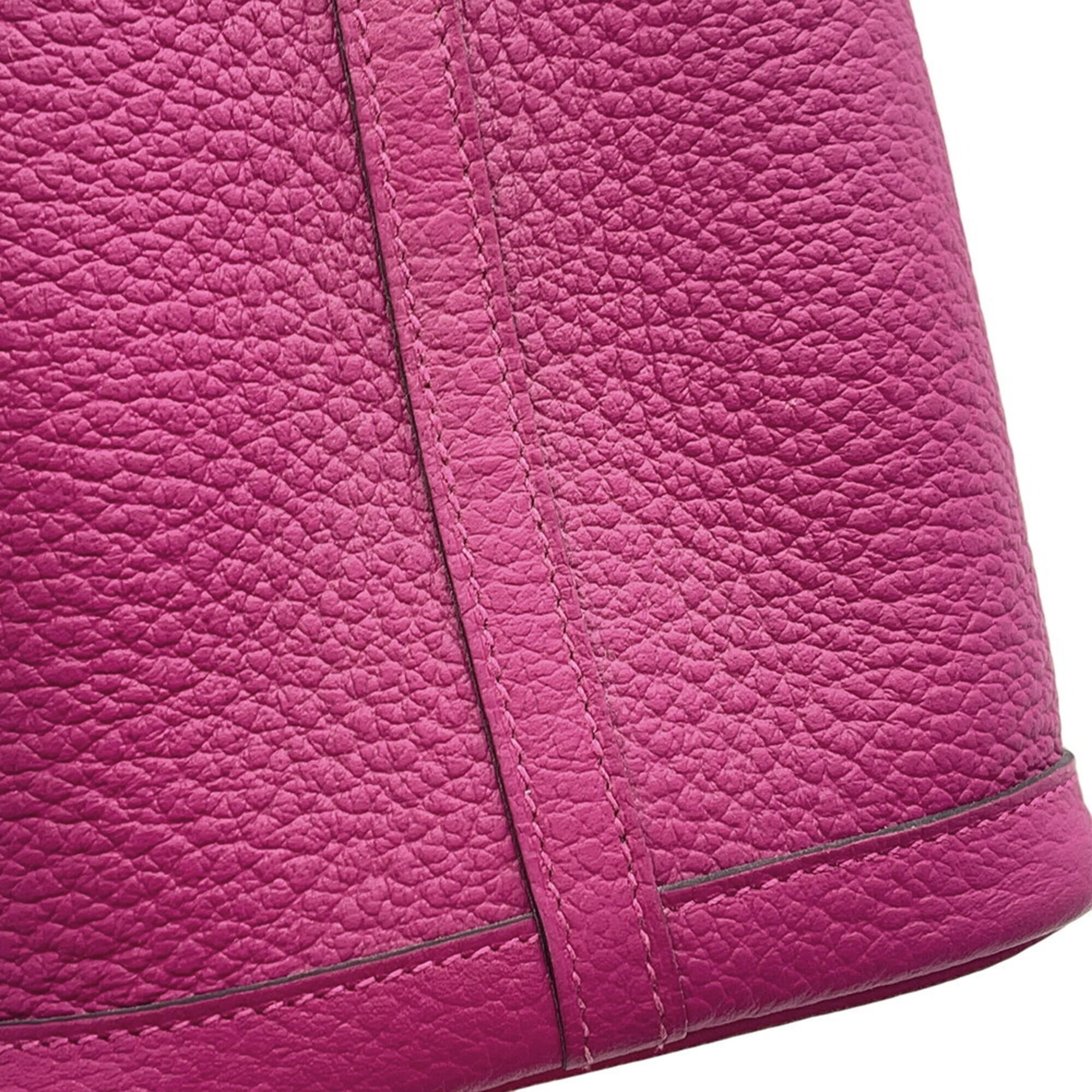 Hermes Garden TPM Tote Bag, Rose Purple, Negonda Leather, C Stamp, HERMES Party, Garden, Handbag, Women's — Like New