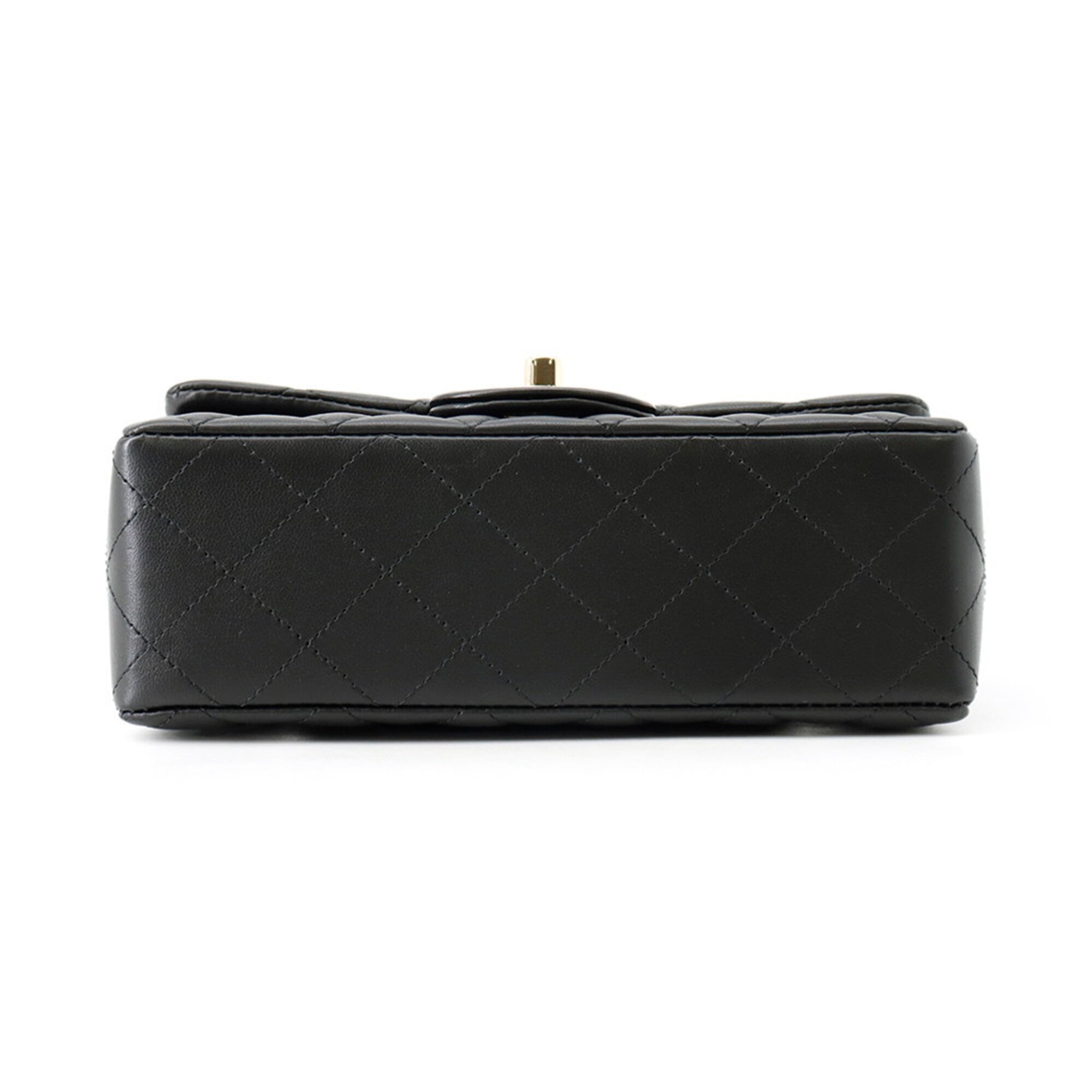 Chanel Chain Shoulder Bag Matelassé Coco Mark Lambskin A69900 CHANEL Black Handbag Women's — Like New