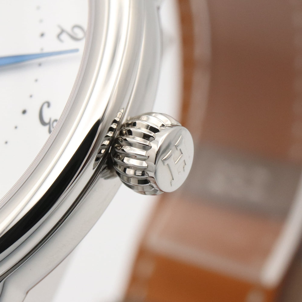 Hermes Arceau watch, stainless steel, leather strap, boys' size, white, AR5.510 — Very Good