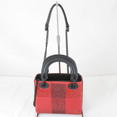 Christian Dior shoulder bag, leather/rhinestone, red, women's — Like New