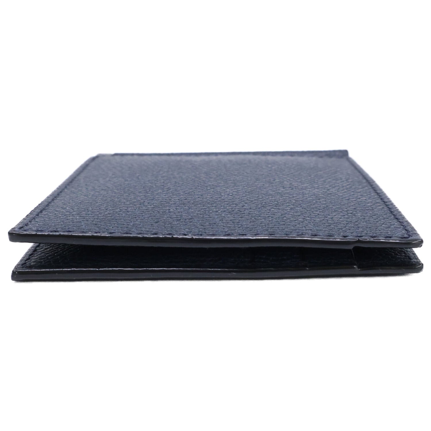 Valextra SGSR0080028LRDWG99 BB Calf Leather Money Clip Bi-fold Wallet (No Coin Pocket) Navy Men's