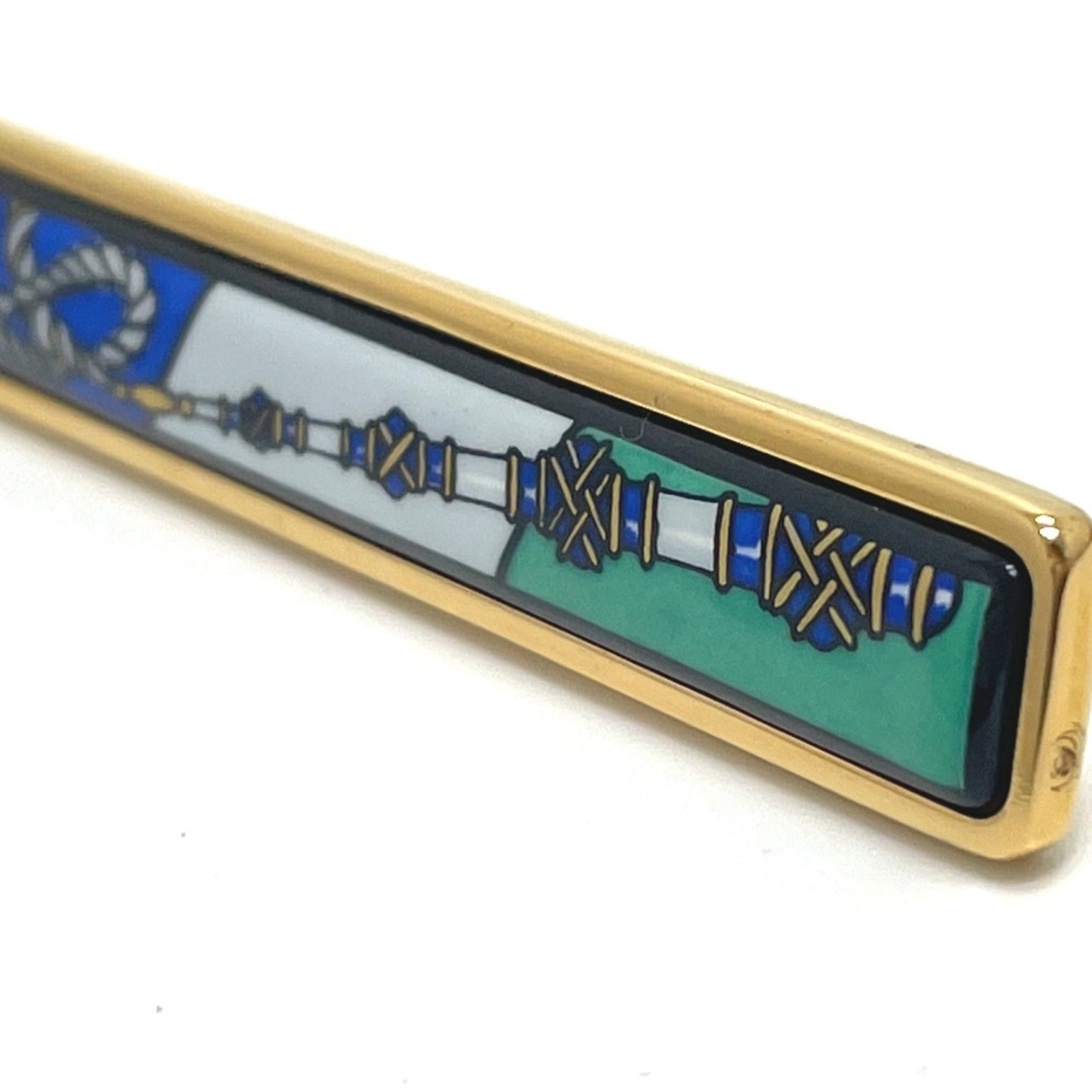 HERMES Hermes Takayaki enamel pin tuck brooch metal ladies gold — Like New