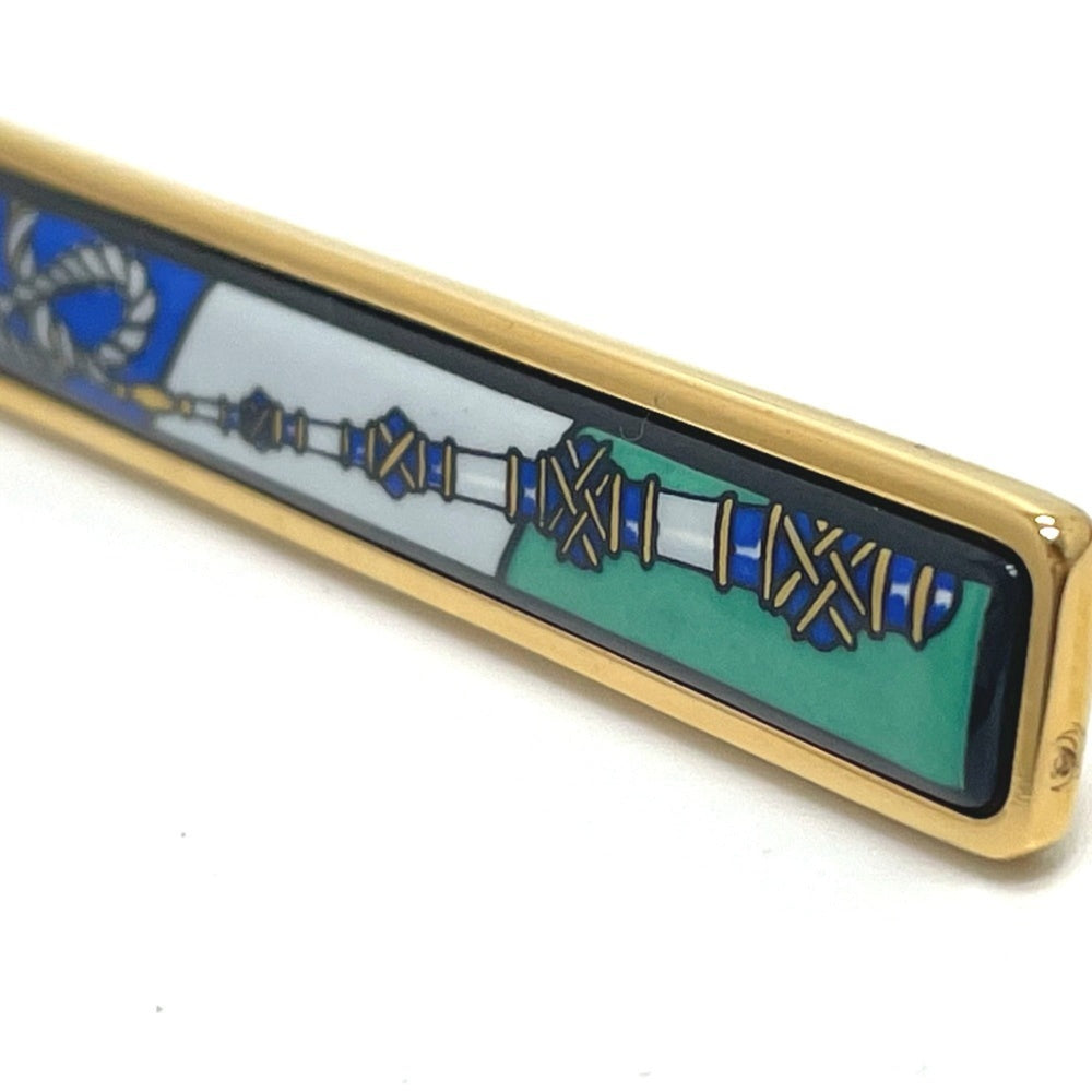 HERMES Hermes Takayaki enamel pin tuck brooch metal ladies gold — Like New