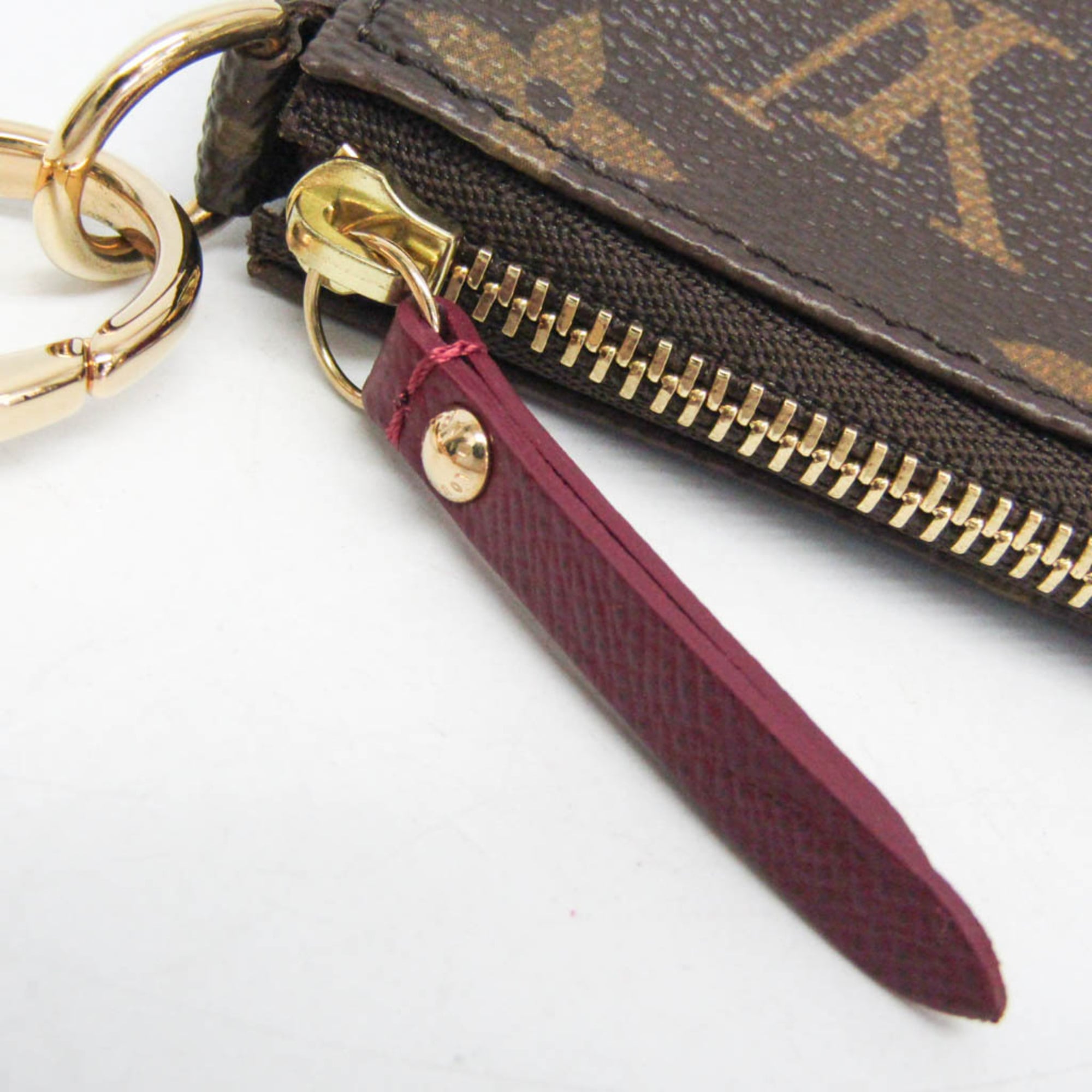Louis Vuitton Monogram Mini Pochette Accessoires Label Collection M63798 Women,Men Handbag,Pouch Monogram,Wine — Like New
