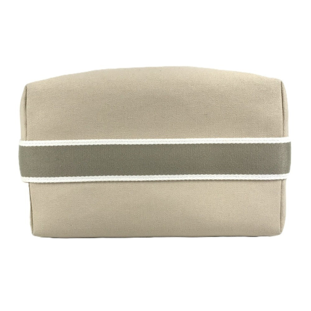HERMES Brid a Black GM Bag, Pouch, Vanity Bag with H Logo, Cotton Handbag, Men's/Women's, Beige — Like New