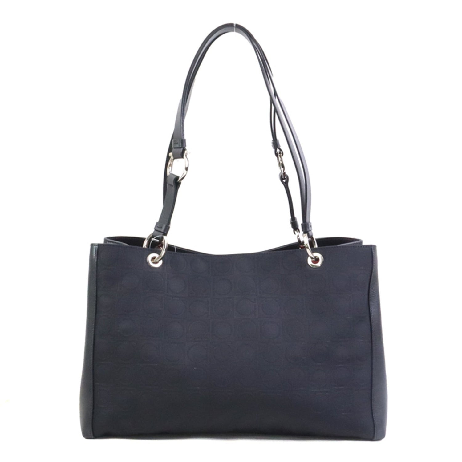 Salvatore Ferragamo shoulder bag, Gancini design, nylon canvas and leather, black, women's, 56672k