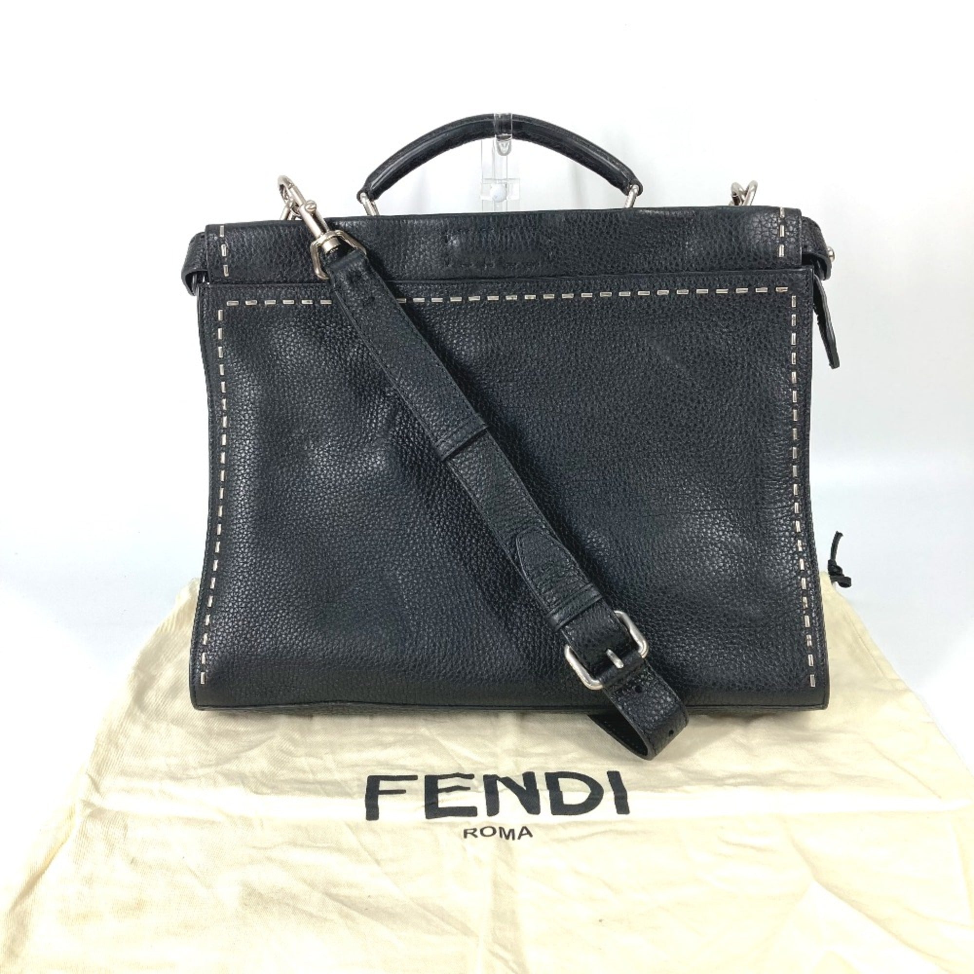Fendi 7VA406 Shoulder Bag Crossbody bag 2WAY business bag Tote Bag Hand Bag Black — Like New