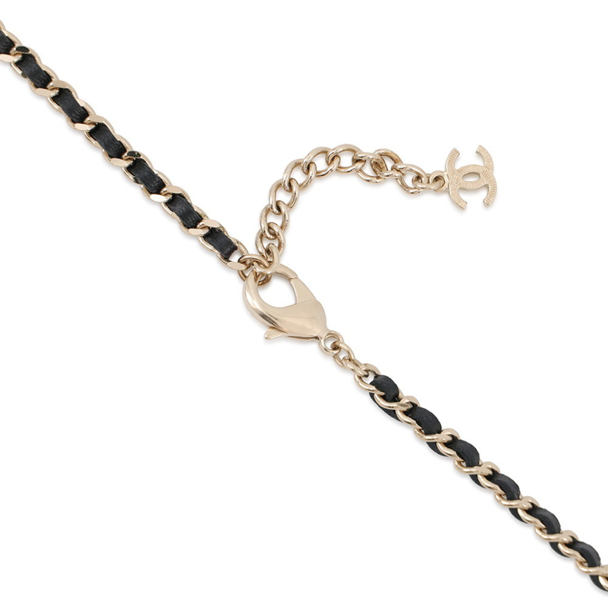 Chanel Necklace Coco Mark Rhinestone Round Coin A22 K CHANEL NECKLACE — Like New