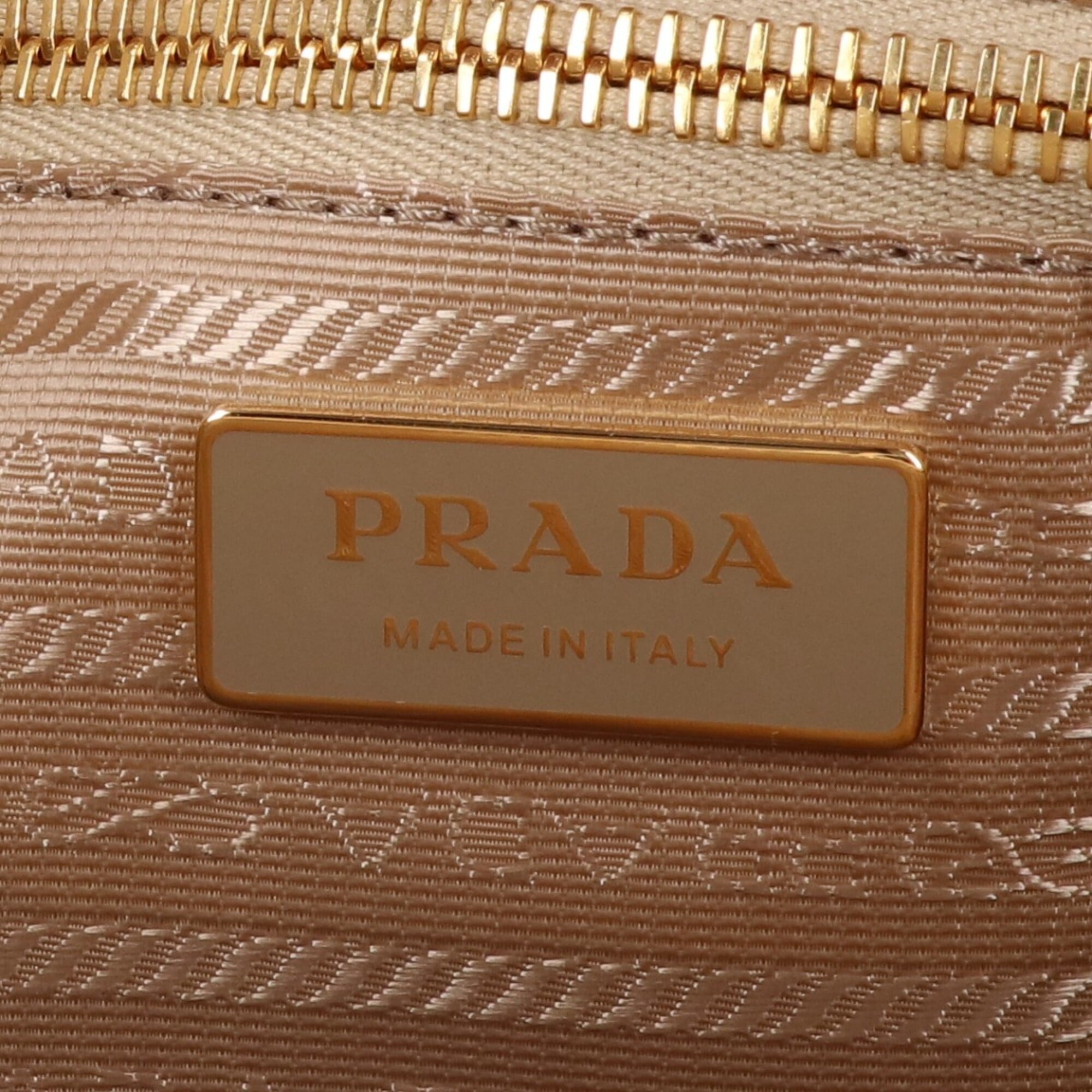 PRADA 1BA439 Bonnie Extra Large Nappa Leather Handbag with Strap - Travertine Women's — Like New