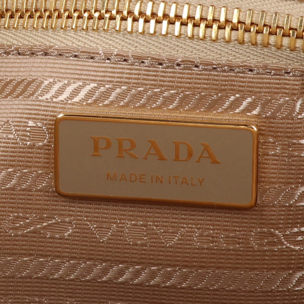 PRADA 1BA439 Bonnie Extra Large Nappa Leather Handbag with Strap - Travertine Women's — Like New