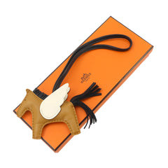Hermes Rodeo Pegasus PM Accessory Bag Charm, Agneau Milo Swift Leather, Sesame Black, Nata Stamp, Z Stamp — New - Store Return